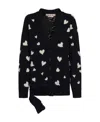 Marni Heart-print V-neck Cardigan In Black