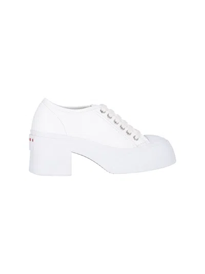 Marni Low Top Chunky Heel Sneakers In White