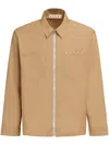 Marni Zipped Shirt With Hidden Logo In Nude