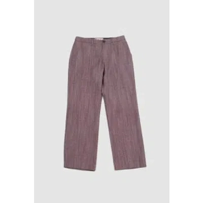 Marni Herringbone Wool Trousers Dark Raisin In Purple