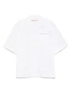 Marni White Poplin Bowling Hidden Logo Shirt In Low01 Lily White