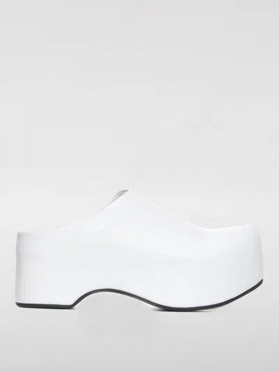Marni Leather Chunky Sabot Clogs In Lily White