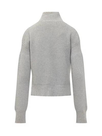Marni High Neck Knit Sweater In Gray