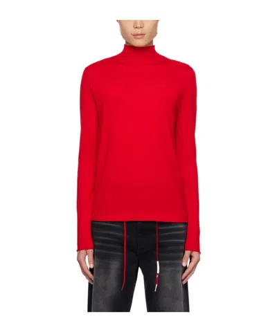 Marni High-neck Long-sleeved Sweater In Red