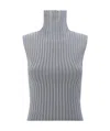 Marni Turtleneck Sleeveless Knit Top In Gray
