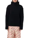 Marni Ribbed Texture High Neck Knitwear In Black