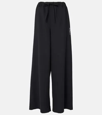 Marni High-rise Gingham Wide-leg Pants In Black