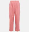 Marni High-rise Pleated Wool Crop Pants In Pink Candy