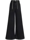 Marni Wide Leg Drawstring Jeans In Schwarz