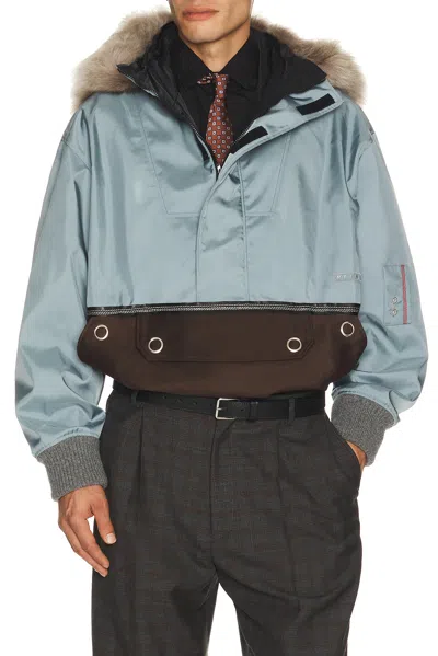Marni High Stand Collar Jacket In Blue