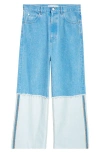 Marni High Turn-up Wide Leg Jeans In Cobalt