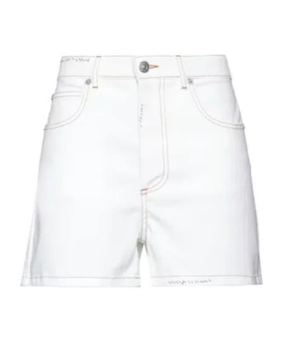 Marni High Waist Denim Shorts In White
