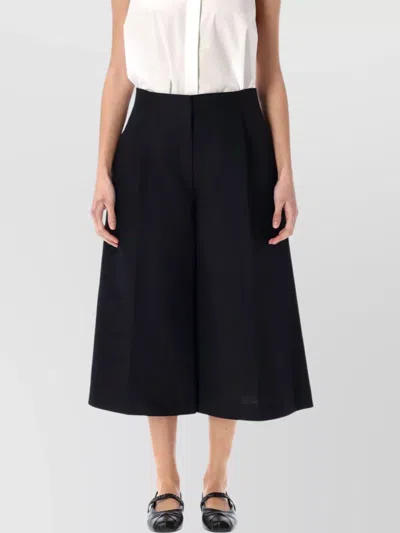 Marni High Waist Flared Bermuda Shorts In Black
