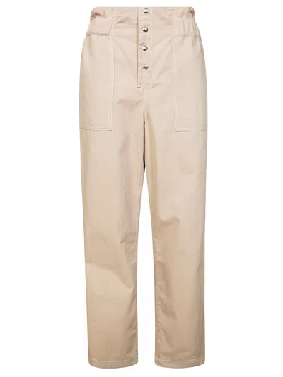 Marni High Waist Front Closure Cropped Pants In Brown