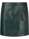 Marni High-waist Mini Leather Skirt In Green
