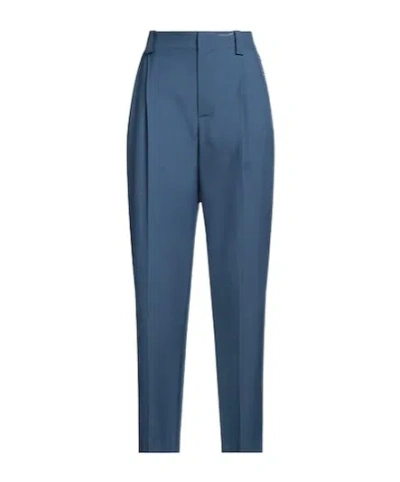Marni High Waist Plaid Flare Pants In Blue