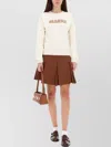 Marni High Waist Pleated Mini A-line Skirt In Brown