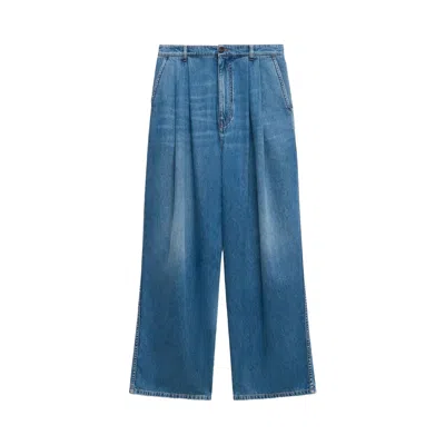 Pre-owned Marni High Waist Pleated Wide Leg Pants 'ocean' | Tan | Men's Size 34