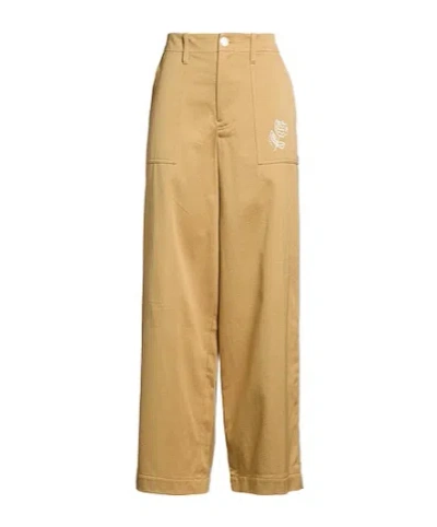 Marni High Waist Straight Leg Pants In Yellow