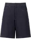 Marni Men's High-waisted Shorts Raw Hem In Blau