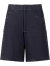 Marni Men's High-waisted Shorts Raw Hem In Blue