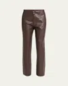 Marni High Waisted Straight Fit Trousers In Darkbrown