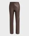 Marni Faux Leather Ankle Trousers In Darkbrown