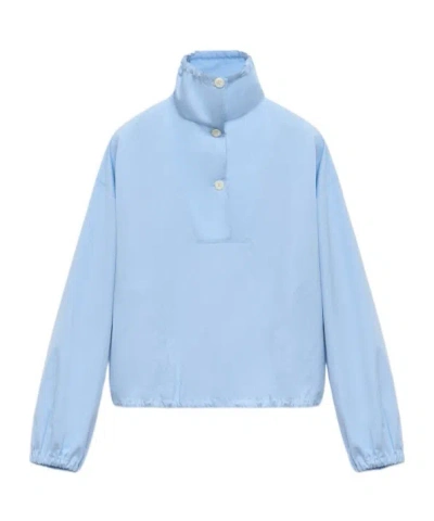 Marni Light Blue Poplin Blouse With High Neck