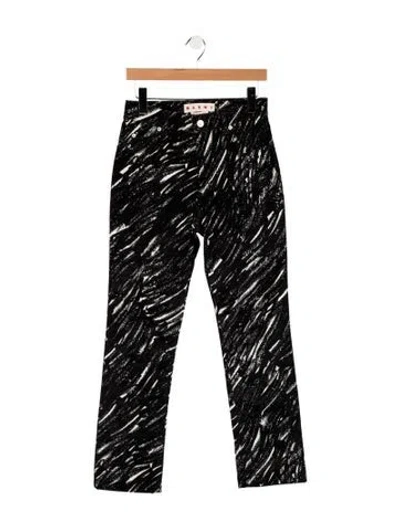Pre-owned Marni High-rise Straight Leg Jeans In Black