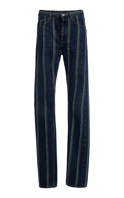 Marni High-rise Straight-leg Striped Jeans In Blue