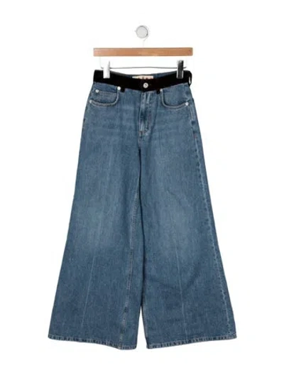 Pre-owned Marni High-rise Wide Leg Jeans In Blue
