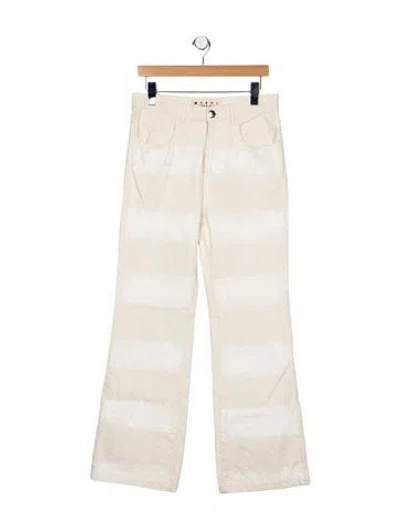 Pre-owned Marni High-rise Wide Leg Jeans In White