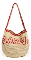 Marni Woven Shoulder Bag With Rounded Shape In Red