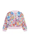 Marni Holiday Allover Bomber-style Sweatshirt In Blue