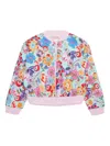 Marni Holiday Allover Bomber-style Sweatshirt In Blue