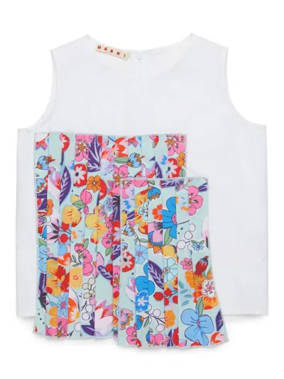 Marni Kids' Holiday-print Tank Top In White