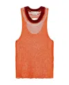 Marni Hollowed-out Knitted Vest In Red