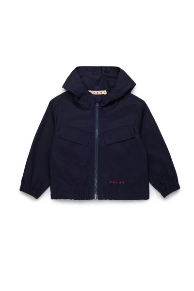 MARNI GIACCA IN GABARDINA CON CAPPUCCIO