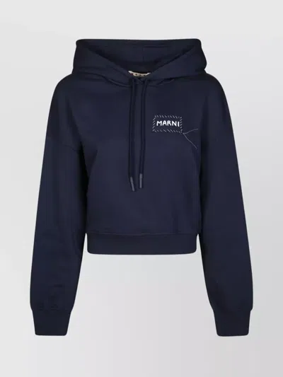 Marni Hooded Knitwear With Ribbed Cuffs And Hem
