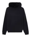 Marni Oversized Black Sweatshirt With Faux Fur-lined Hood In Black