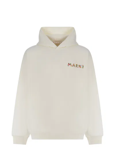 Marni Hooded Sweatshirt  In Cbw02 Natural White