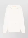 Marni Hooded Sweatshirt With Distressed Hem And Front Pocket In White