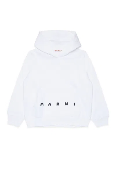 Marni Hooded Sweatshirt With Logo In White