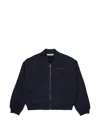 Marni Zip-up Sweatshirt With Logo In Blue