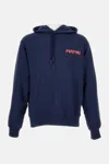 Marni Logo-patch Hoodie In Blue