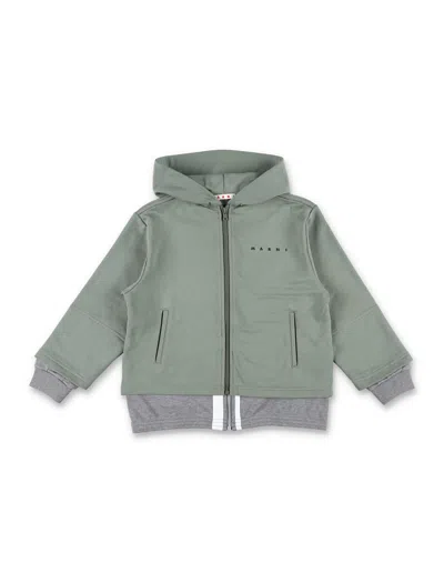 Marni Kids' Hoodie Fleece In Green