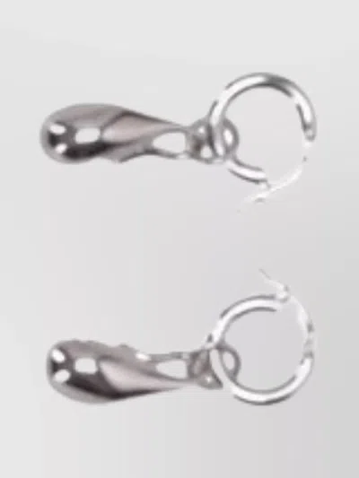 Marni Hoop Drop Earrings Polished Finish In Brown