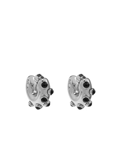 Marni Stud-embellished Hoop Earrings In Metallic
