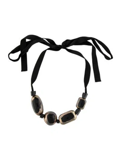 Pre-owned Marni Horn & Crystal Collar Necklace, 71" In Multicolor