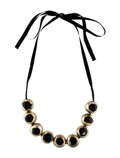 Pre-owned Marni Horn & Ribbon Collar Necklace In Multi